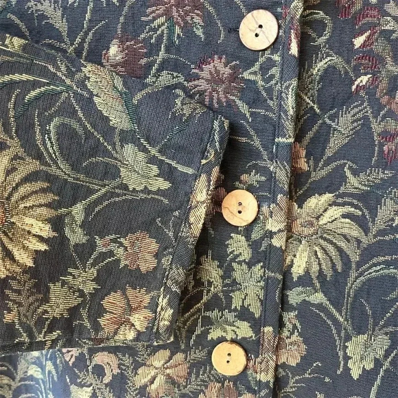 Coldwater Creek Women's XL Floral Tapestry Jacket Multicolor Vintage - Picture 5 of 11